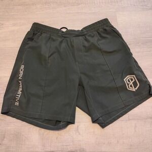 Born Primitive Shorts Large Athletic Drawstring Green Training Gym Running